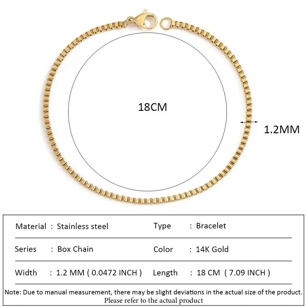 SUNIBI Classic Snake Chain Bracelets for Women Trend Fashion Stainless Steel Cuban Chain Bracelet Trendy Woman Gifts Jewelry