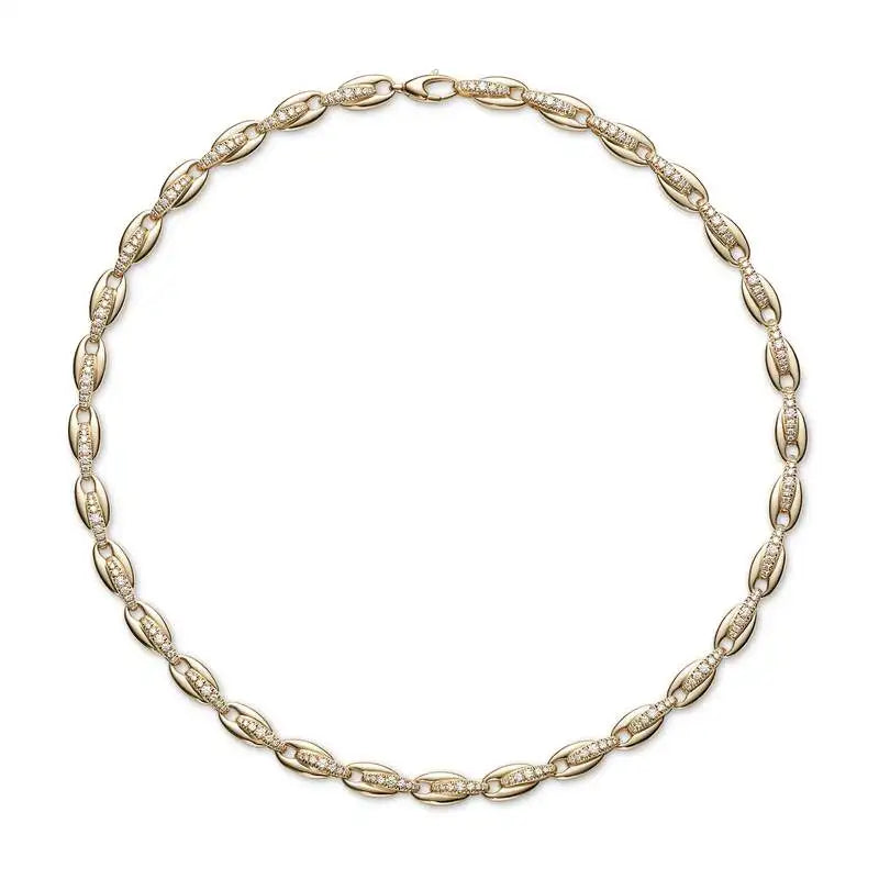 16" Gold Color Fashion Women Chains European Women Hot Selling Beaded Link Chain Choker Necklace