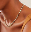 16" Gold Color Fashion Women Chains European Women Hot Selling Beaded Link Chain Choker Necklace