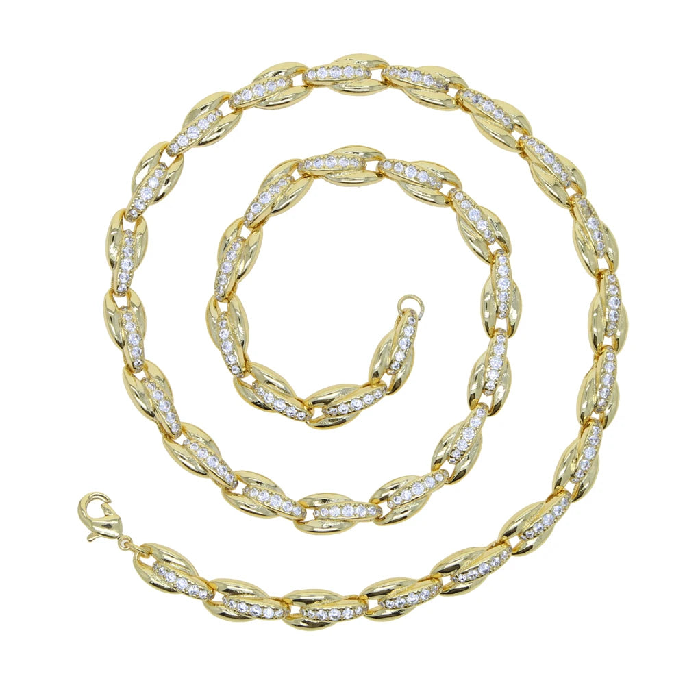 16" Gold Color Fashion Women Chains European Women Hot Selling Beaded Link Chain Choker Necklace