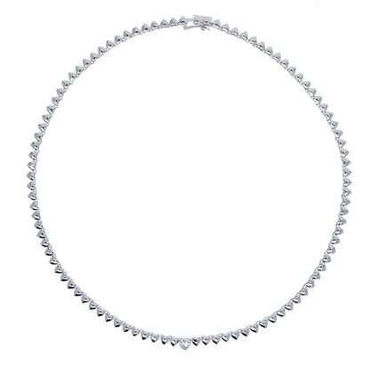 High Polish Shiny Heart Shaped Charm Tennis Chain 16 Inches Fashion Necklace 2022 Valentine's Gift Jewelry