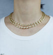 16" Gold Color Fashion Women Chains European Women Hot Selling Beaded Link Chain Choker Necklace