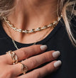 16" Gold Color Fashion Women Chains European Women Hot Selling Beaded Link Chain Choker Necklace