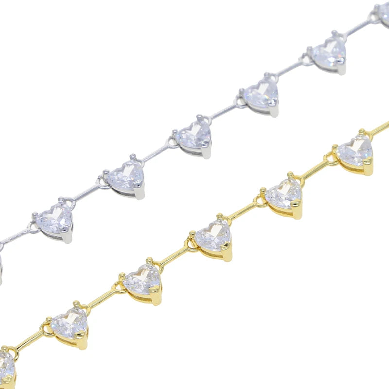 New Arrived Girlfriend Lover Gift Jewelry High Quality Iced Out Bling 5A Heart Shaped CZ Tennis Chain Choker Y Lariat Necklace