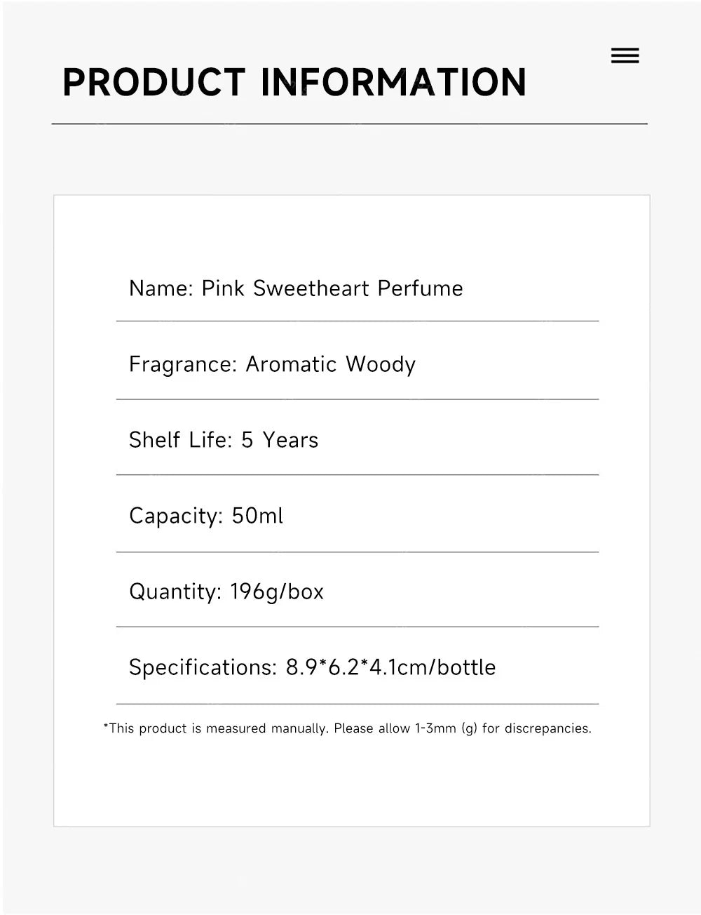 50ml Sweety Women's Perfumes Fresh Long-Lasting Fragrance Spary Elegant Woman Girls Lady Eau De Toilette Natural Floral Perfume