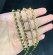 White Green Tear Drop Cubic Zirconia Bezel Set Tennis Chain Gold Color Fashion Women Choker Necklace