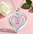 Zircon Heart Pendant Necklace With Rose Bow Box 2025 New Jewelry Set For Girlfriend Mother Christmas Anniversary Valentine Gift