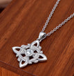 925 Thai Silver Classic Witch Knot Necklace With Zircons Trinity Knot Good Luck CZ Charm Wiccan Symbol Protection Jewelry