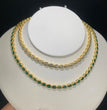 White Green Tear Drop Cubic Zirconia Bezel Set Tennis Chain Gold Color Fashion Women Choker Necklace