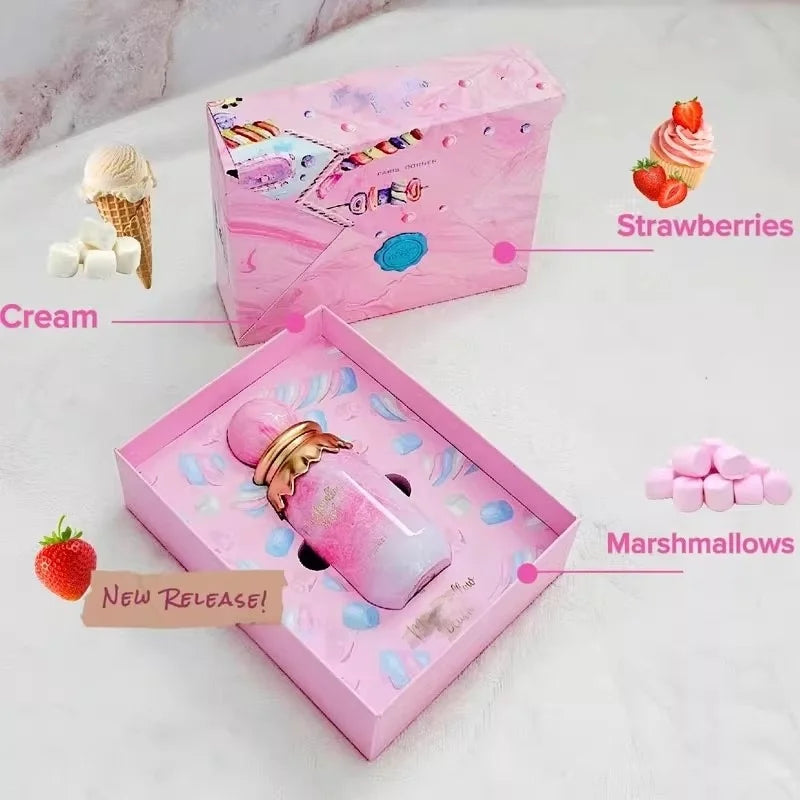 100ML Middle Eastern Arabian Cotton Candy Perfume Long-lasting Fragrance Spray with Strawberry and Cotton Candy Gourmand Notes