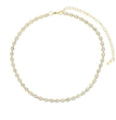 White Green Tear Drop Cubic Zirconia Bezel Set Tennis Chain Gold Color Fashion Women Choker Necklace