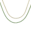 White Green Tear Drop Cubic Zirconia Bezel Set Tennis Chain Gold Color Fashion Women Choker Necklace