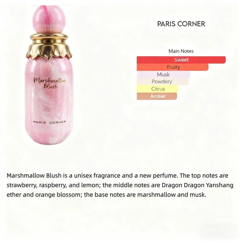 100ML Middle Eastern Arabian Cotton Candy Perfume Long-lasting Fragrance Spray with Strawberry and Cotton Candy Gourmand Notes