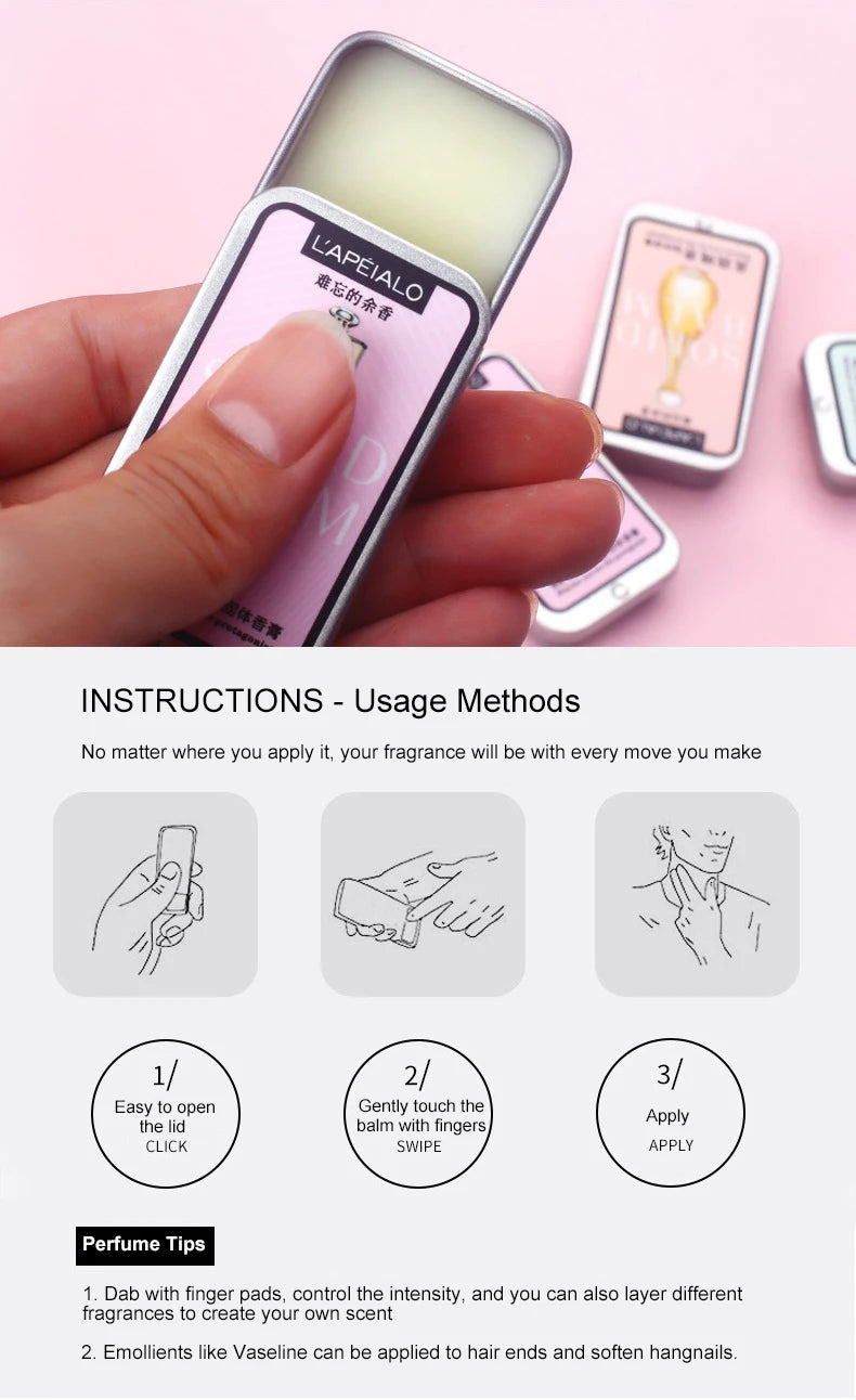 Woman Body Pheromone Perfume Solid Balm Long Lasting Fragranc Light Fragranc Portable Solid Perfume Balm